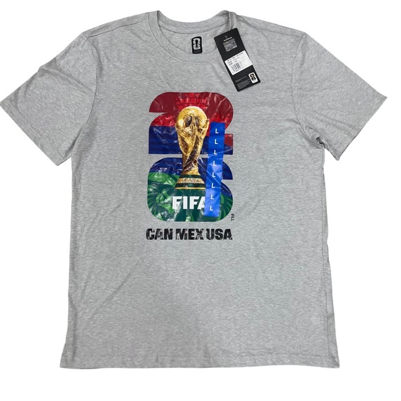 Fifa Other - FIFA World Cup 2026 T-Shirt Mens Large Gray CAN MEX USA Soccer Graphic Tee NWT